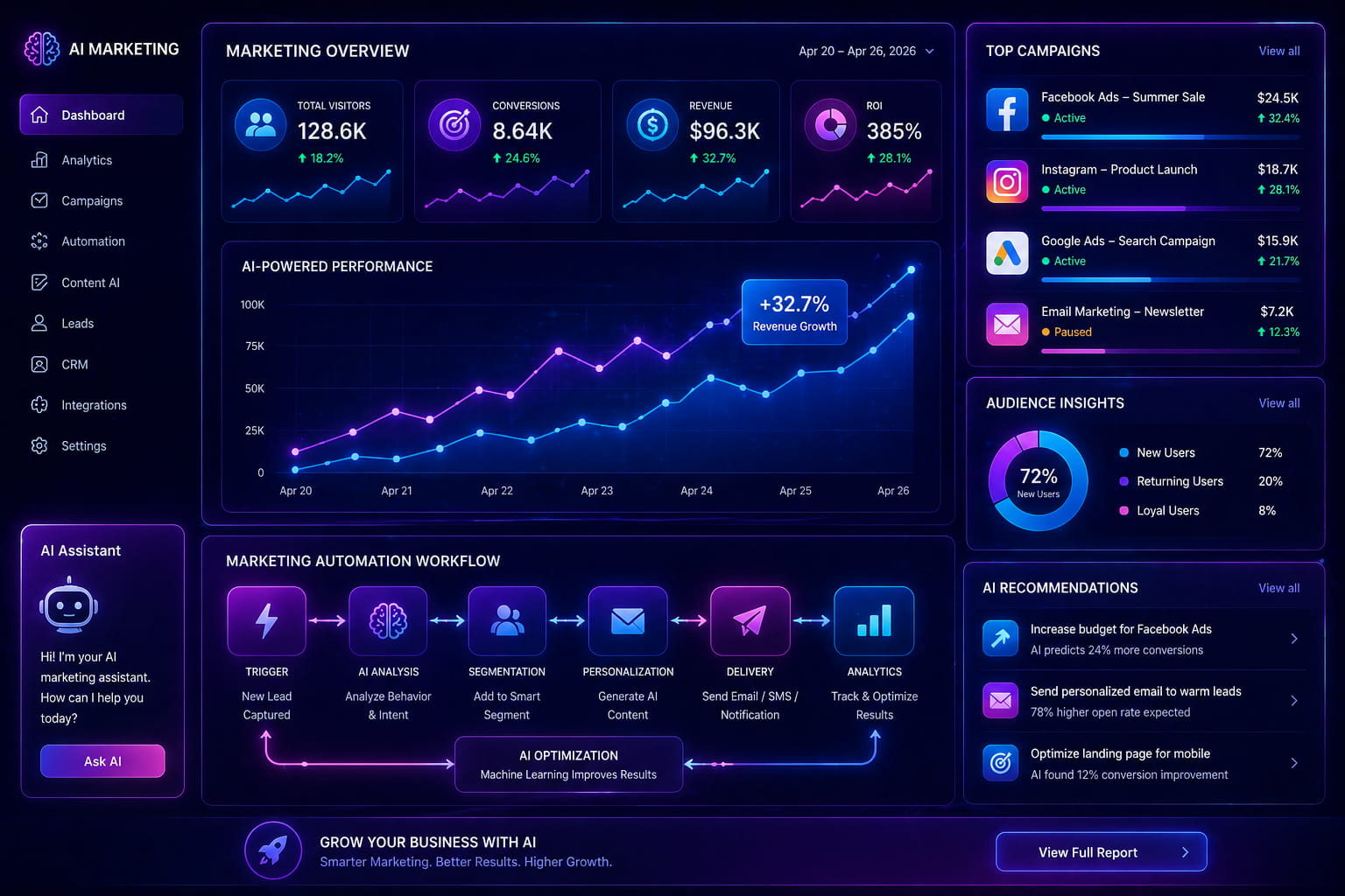 AI marketing automation dashboard 2026